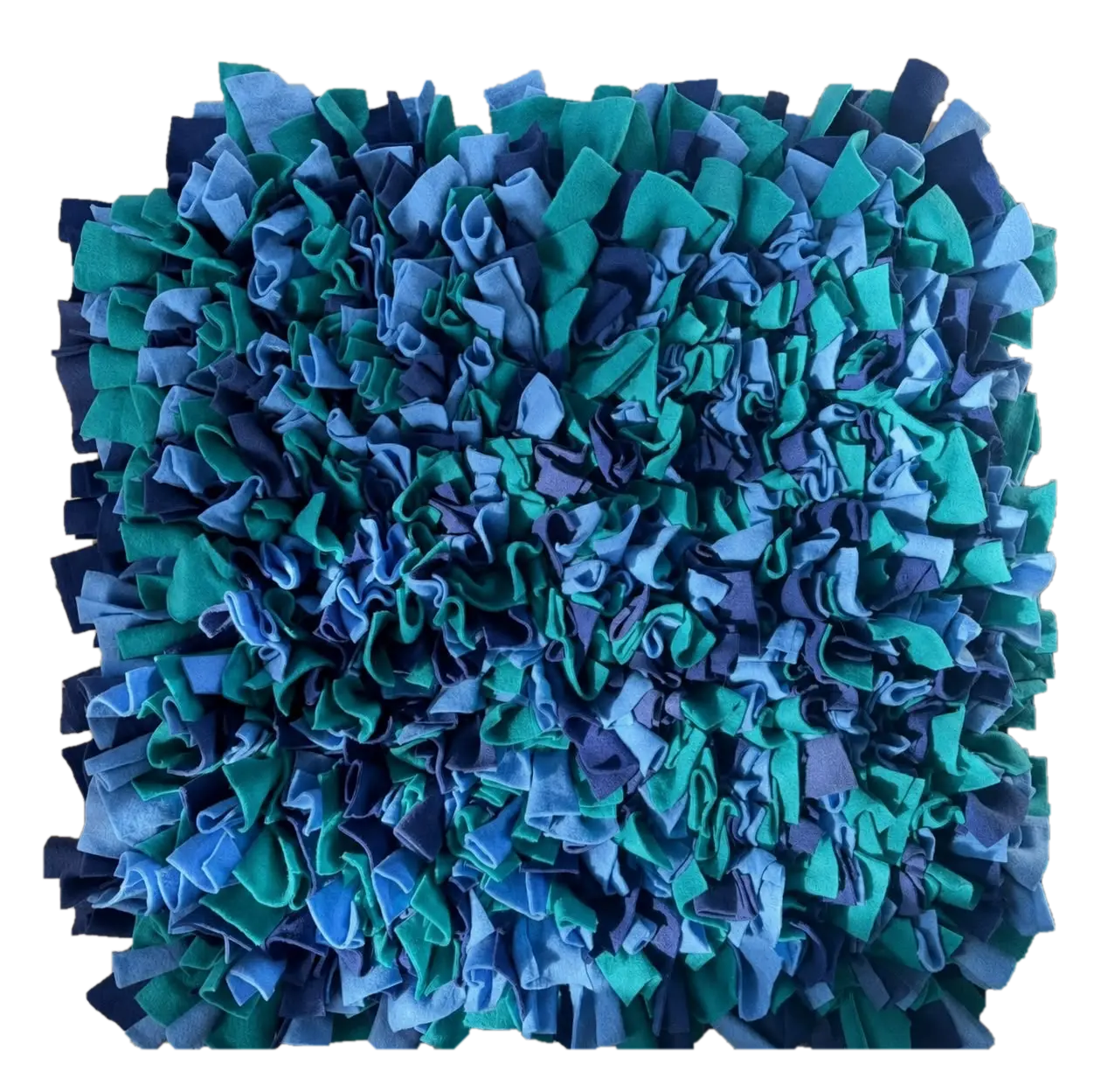 Schnüffelteppich in Blau und Türkis